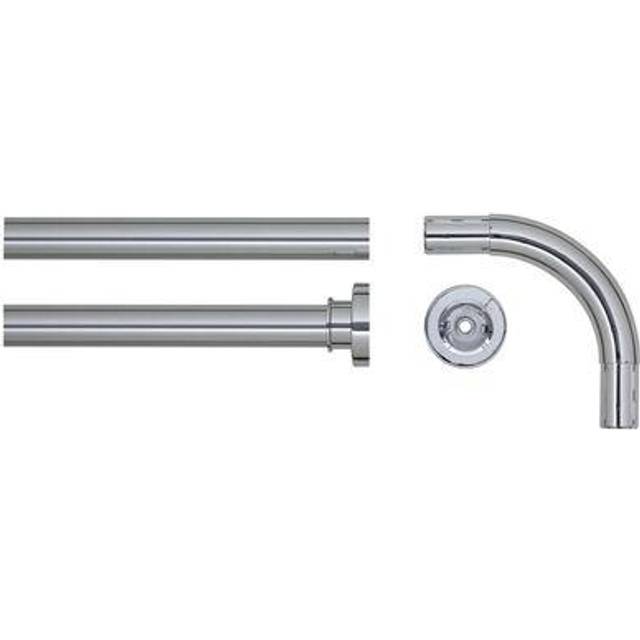 Sealskin Corner Shower Curtain Rod Set Chrome Extend Rail Bathroom Accessory