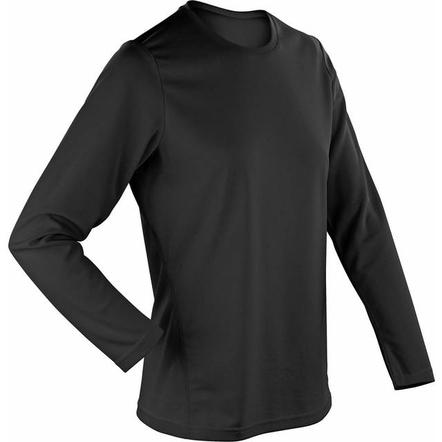 (XS, Black) Spiro Ladies/Womens Sports Quick-Dry Long Sleeve Performance T-Shirt
