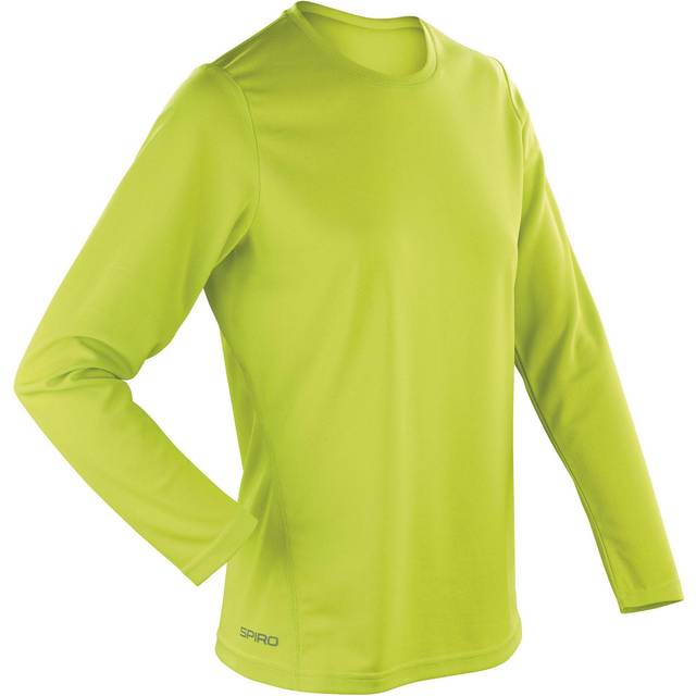 (S, Lime Green) Spiro Ladies/Womens Sports Quick-Dry Long Sleeve Performance T-Shirt