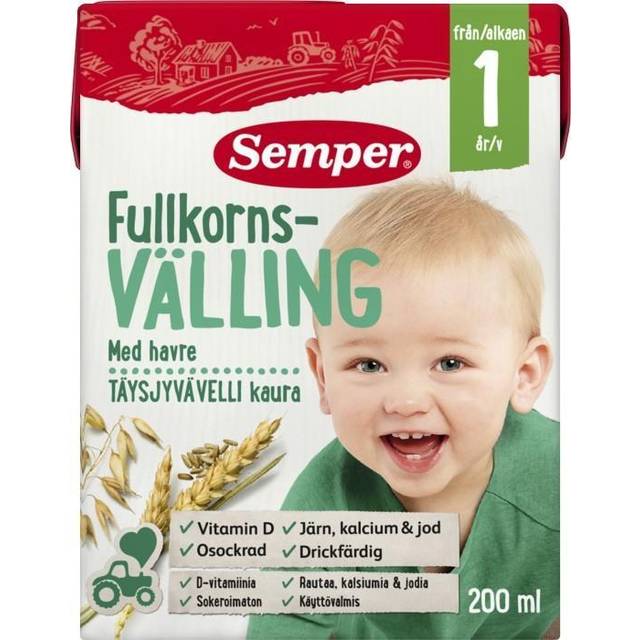 Semper Fullkornsvälling med havre drickfärdig 12M 200 ml