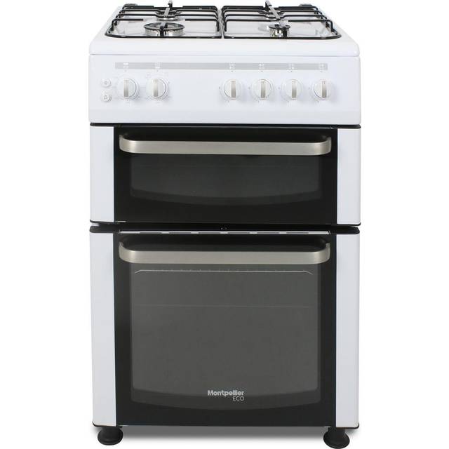 60cm Twin Cavity Gas Cooker, 4 Burner Hob LPG Compatible Montpellier Eco TCG60W