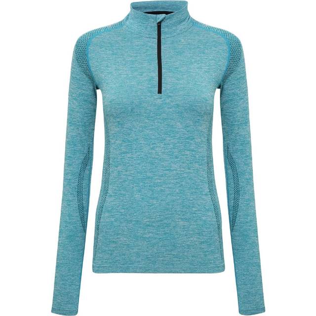 (XL, Turquoise) TriDri Womens/Ladies Seamless 3D Fit Multi Sport Performance Zip Top