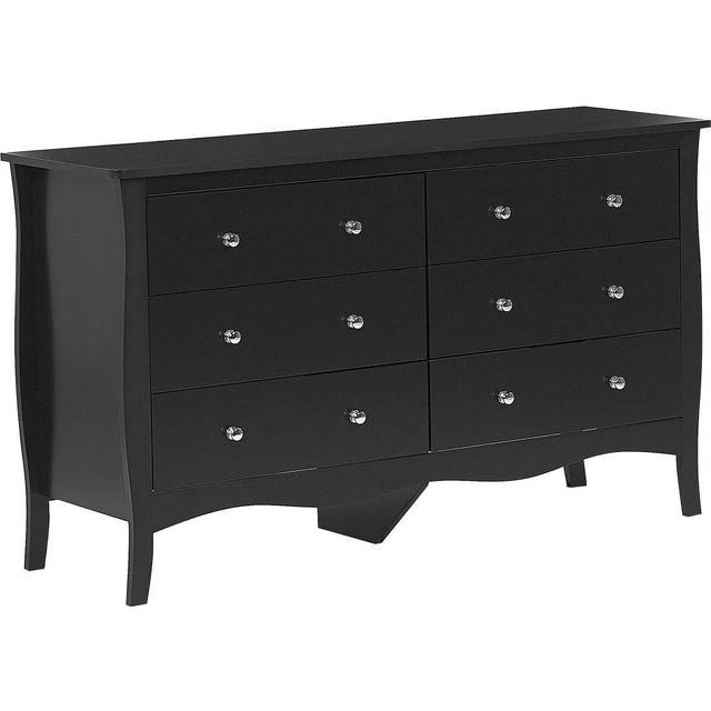 Byrålådor Vit Sidobord med 6 Lådor Vardagsrum Sovrum Hall Förvaring Byrå Modern Fransk Stil