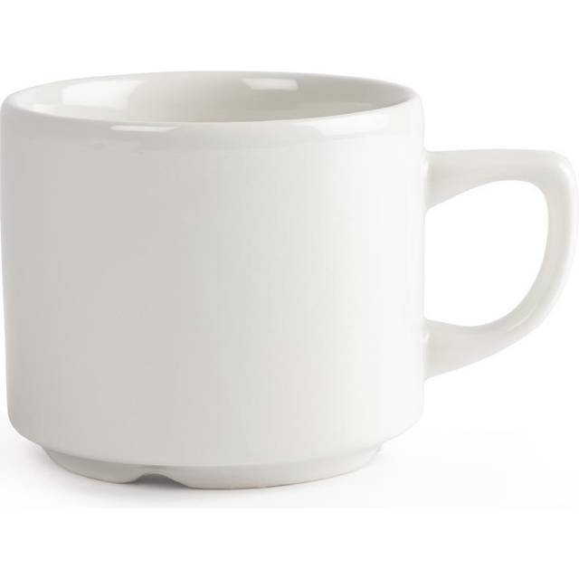 Churchill Plain Whiteware Stacking Maple Tea Cups 199ml (Pack of 24)