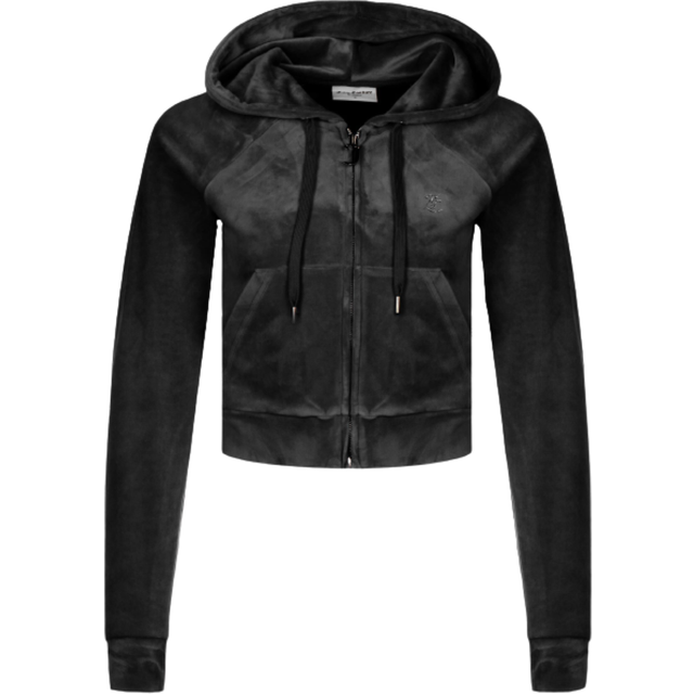 Juicy Couture Black Velour Diamanté Hoodie - M