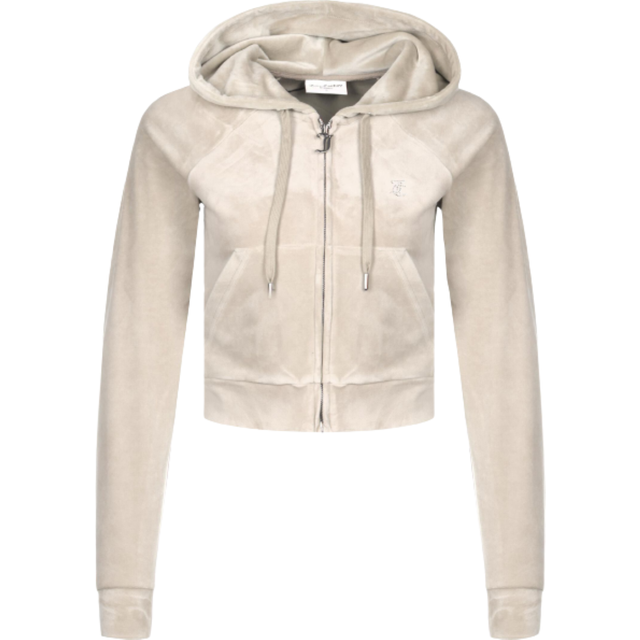 Juicy Couture Classic Track Top With Juicy Diamante Logo - Beige, Beige, Size M, Women