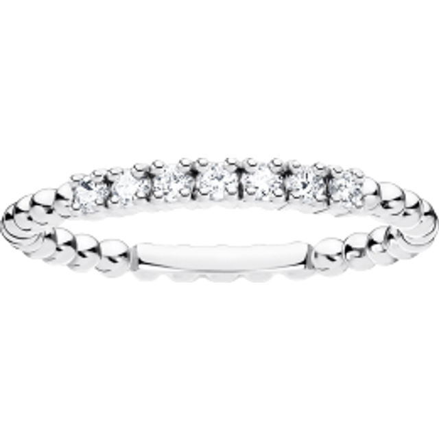 THOMAS SABO Silver Seven Stone Cubic Zirconia Beaded Ring TR2323-051-14-52