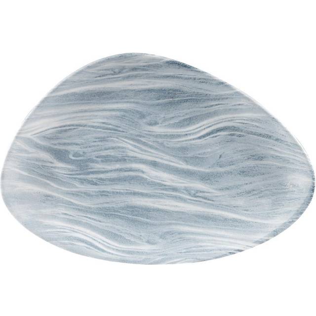 Churchill Fluid Pearl Grey Triangle Chefs Plate - 12" x 8"- you get 6