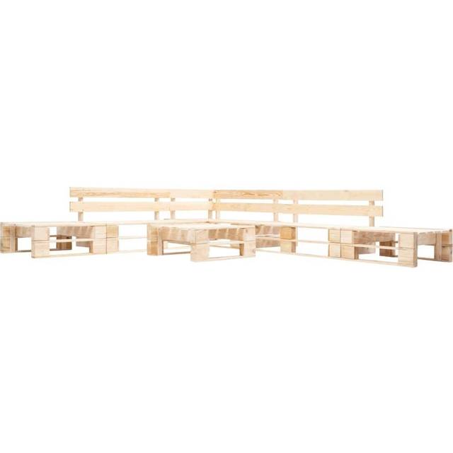 Vidaxl 6 Piece Garden Pallet Lounge Set Natural Wood