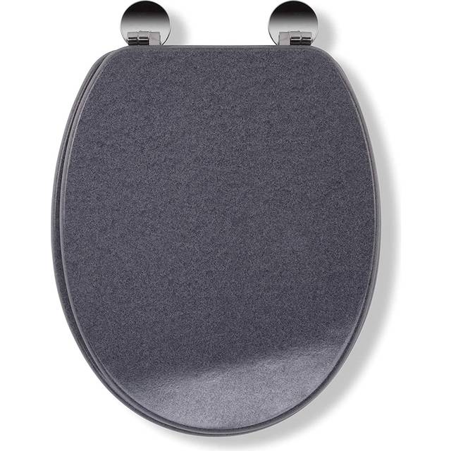 Croydex - Round Wooden Toilet Seat in White with Stick Tight - Buttermere