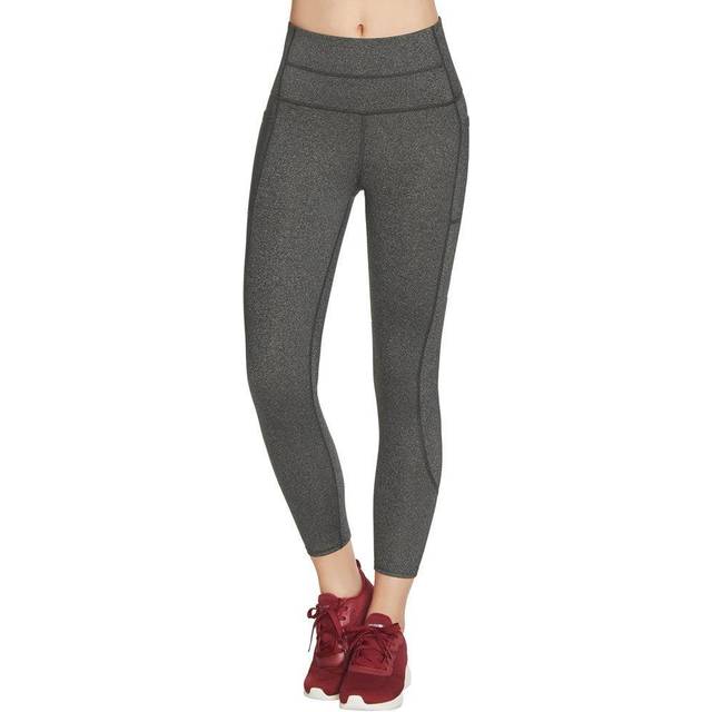 (M, Charcoal Grey) Skechers Womens GOFLEX High Waisted Moisture Wicking 7/8 Leggings