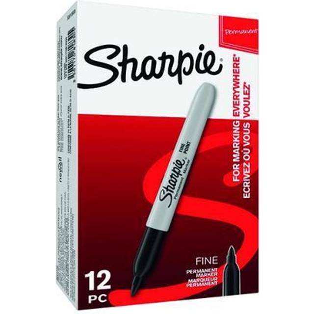 Sharpie Permanent Black Marker Pens - Pack of 12