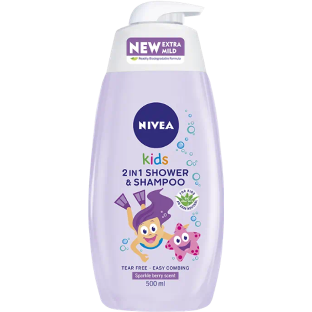 NIVEA Kids Girl Duschtvål och schampo 2-i-1 för barn 500 ml