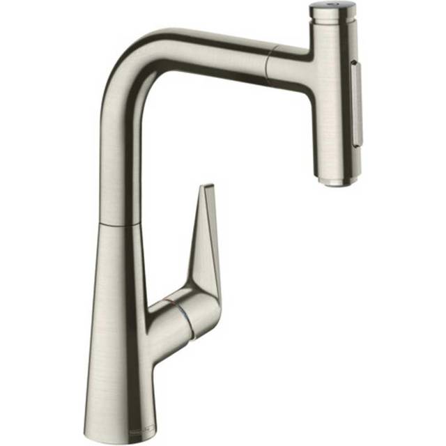 Hansgrohe Talis Select M51 Brushed Steel Pullout Kitchen Sink Tap 7282