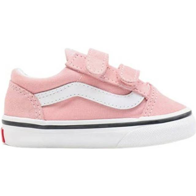 Vans unisex för barn. VN000D3Y9AL1 Turnskor Old Skool V rosa (21), Tyg, Karta, Kardborreband, Casual, barnmode - Rosa (21)
