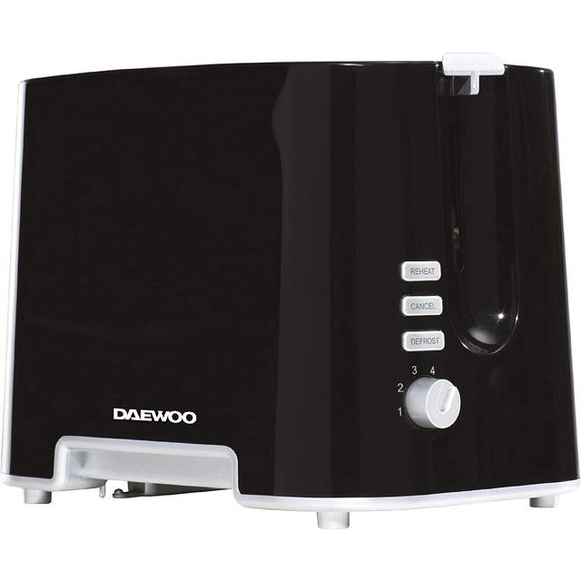 Daewoo SDA1687GE 2 Slice Plastic Toaster Black With Chrome Band