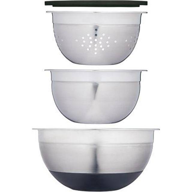 MasterClass Smart Space Set Med Bunkar Och Durkslag, Rostfritt Stål, MCBOWL3PC