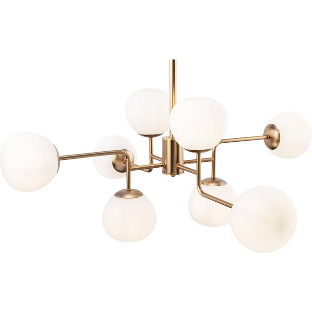 Erich Globe Ceiling Pendant Lamp Nickel, 8 Light, E14