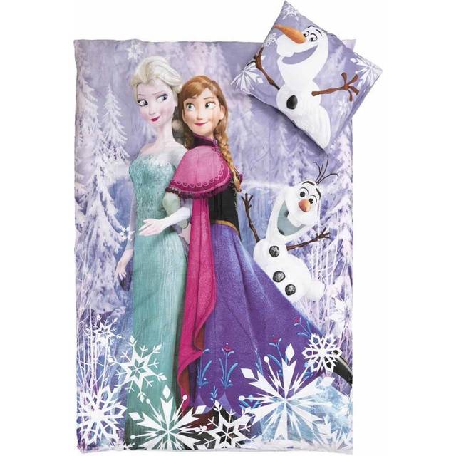 Frozen Sängkläder för barn - Frozen - Anna, Elsa sängkläderset med Olaf - 2 i 1 design - 100% bomull - Multi