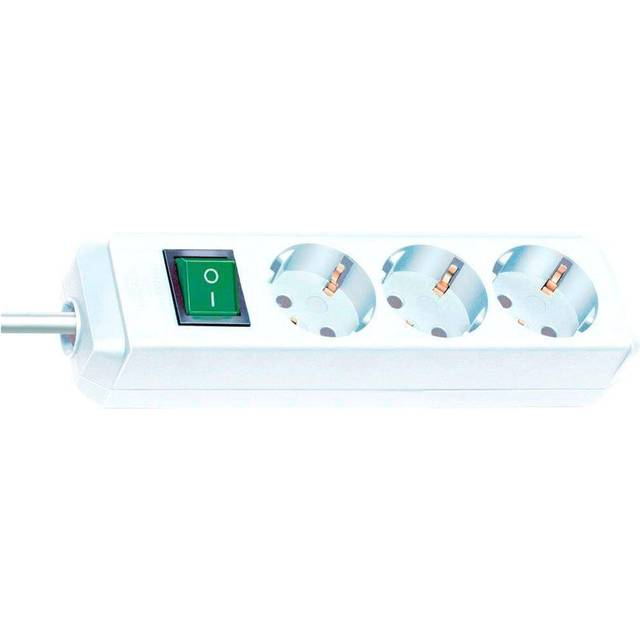 Power strip eco-line 3-way with switch white 1.5m