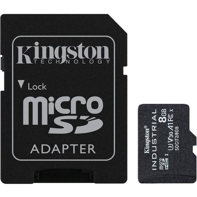 8GB Kingston Industrial UHS-1 (U3) microSD Card & Adaptor