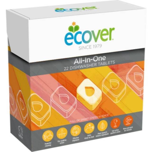 Pack Of 22 Ecover All In One Dishwasher Tablets - Clear