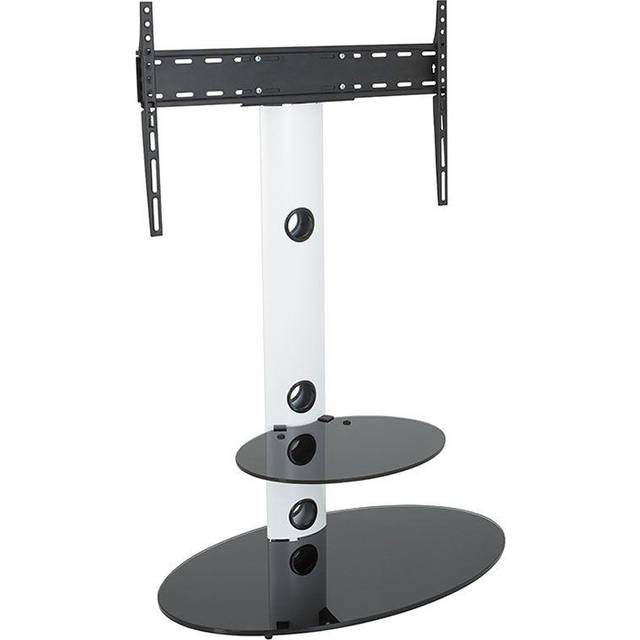 AVF Lugano Silver Oval Column TV Stand for 32 to 65 inch, Black