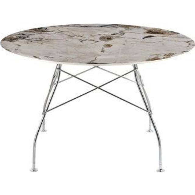 Kartell - Table ronde Glossy - Marron - Grès effet marbre - Designer Oliver Löw