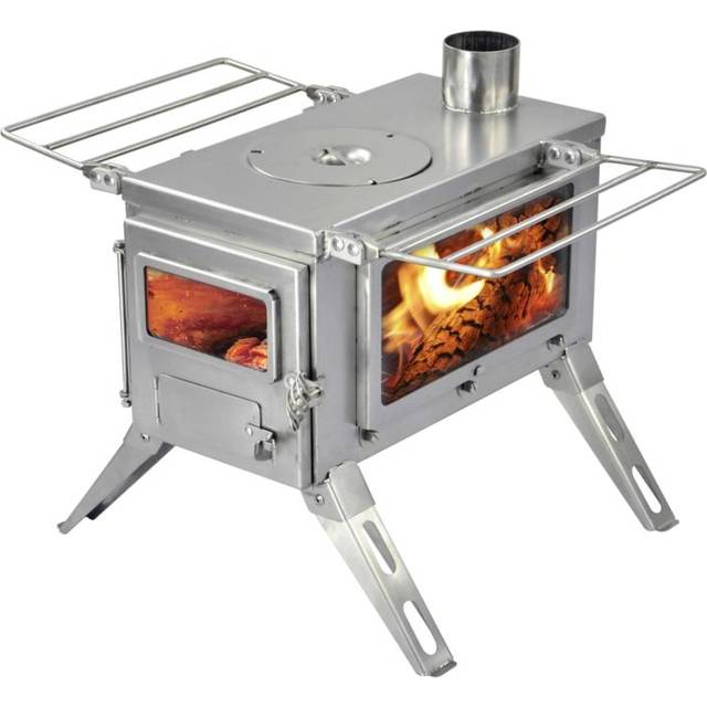 Winnerwell Nomad View Medium Tent Stove | Portable Wood Burning Stove for Tents, Shelters, and Camping | 800 Cubic Inch Firebox | Precision Stainless