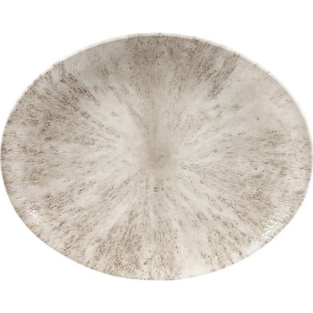 Churchill Stone Agate Grey Orbit Oval Coupe Plate - 12.5"- you get 12 - agate grey