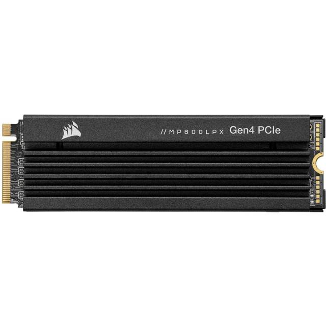 Corsair MP600 PRO LPX 2TB PCIe Gen4 x4 NVMe M.2 SSD, Optimized for PS5 (Upp till 7 100 MB/s i sekventiell läshastighet och 6 800 MB/s i sekventiell skrivhastighet, 3D TLC NAND med hög densitet) Svart