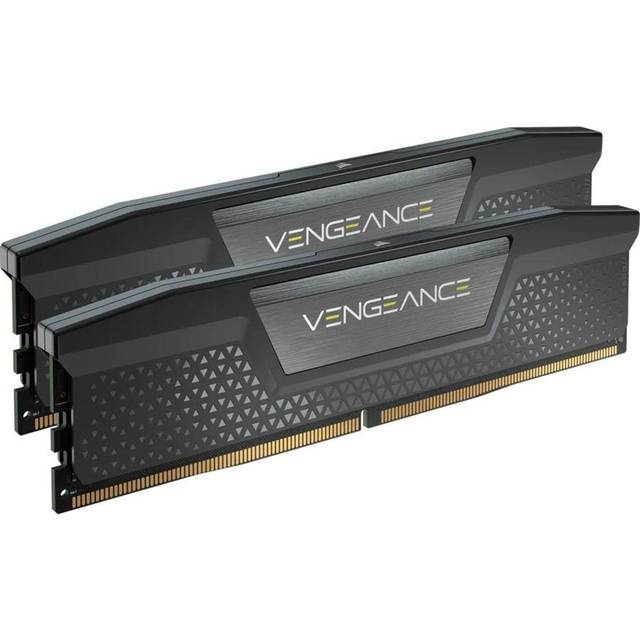 Corsair VENGEANCE DDR5 64GB (2x32 GB) DDR5 5200MHz C40 Optimerat för Intel (Integrerad spänningsreglering, Anpassade XMP 3.0-profiler, Kompakt formfaktor, Robust värmespridare av aluminium) Svart
