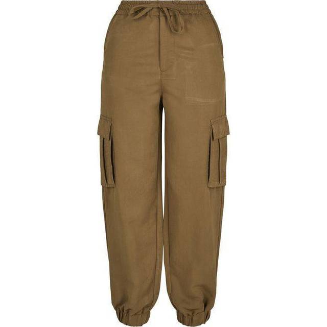 Urban Classics Dam viskos twill cargobyxor för kvinnor klassiska byxor, Sommaroliv, XL