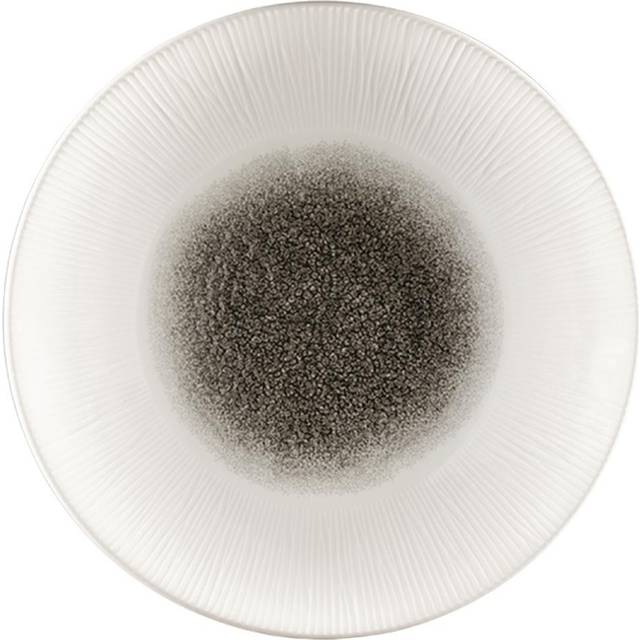 Churchill Bamboo Centre Print Deep Coupe Plates Quartz Black 255mm (Pack of 12)