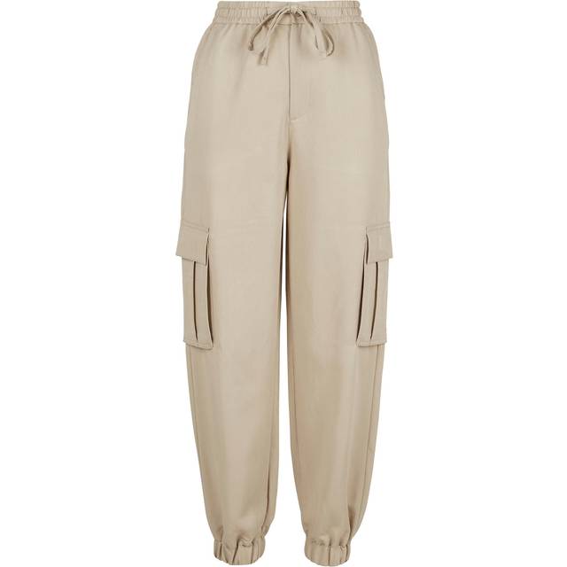 Urban Classics dam viskos twill cargobyxor för kvinnor, svart, XL