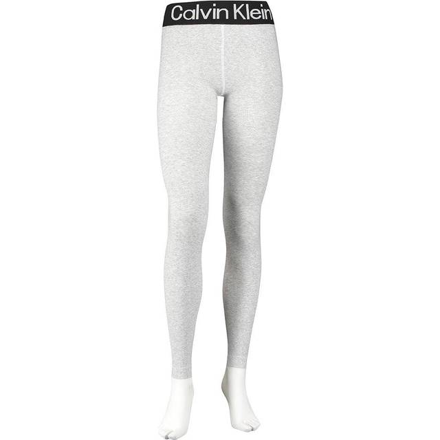 Calvin Klein Womens J41 Pale Grey Heather Retro Leggings S - J41 pale grey heather