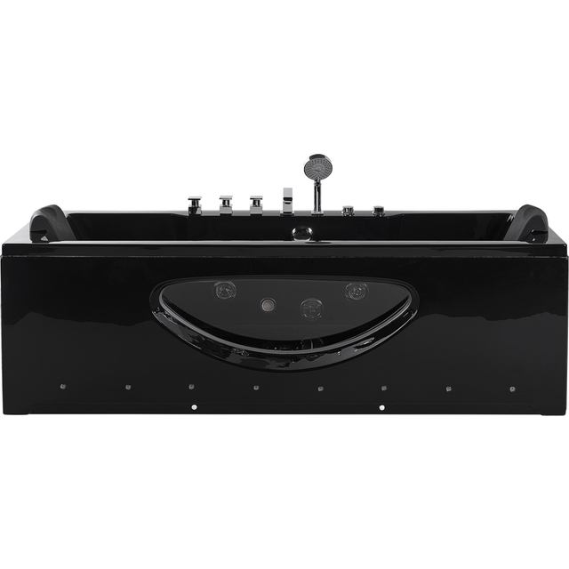 Hot Tub Bath with LED 1800 x 800 mm Black HAWES