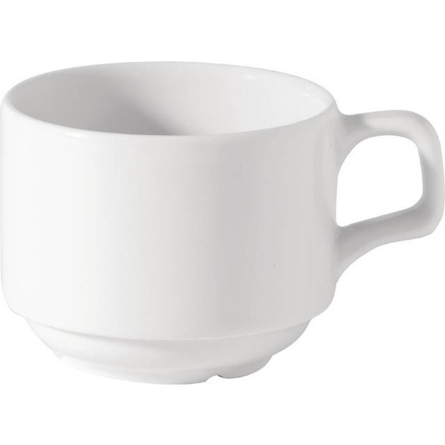 Titan White Ceramic Cup Tableware Stacking For Drinking 7oz (20cl) Pack Of 36