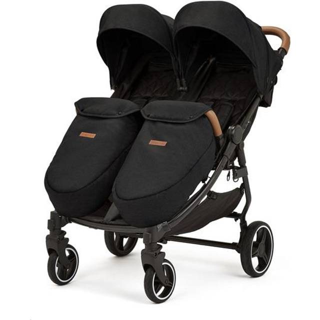 Ickle Bubba Venus Prime Twin Stroller - Black /Space Grey /Black, Grey