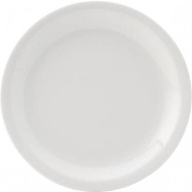 Utopia Plain White Porcelain Narrow Rim Plate 8.5" (1 x 6)