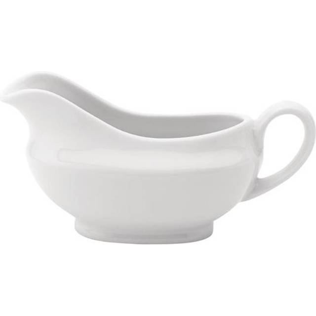 Titan White Sauce Boat Ceramic Bars Tableware Traditional 4oz (11cl) Pack Of 6