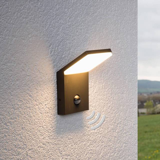 Lucande - Nevio Outdoor Wall Lamp w/Sensor Graphite