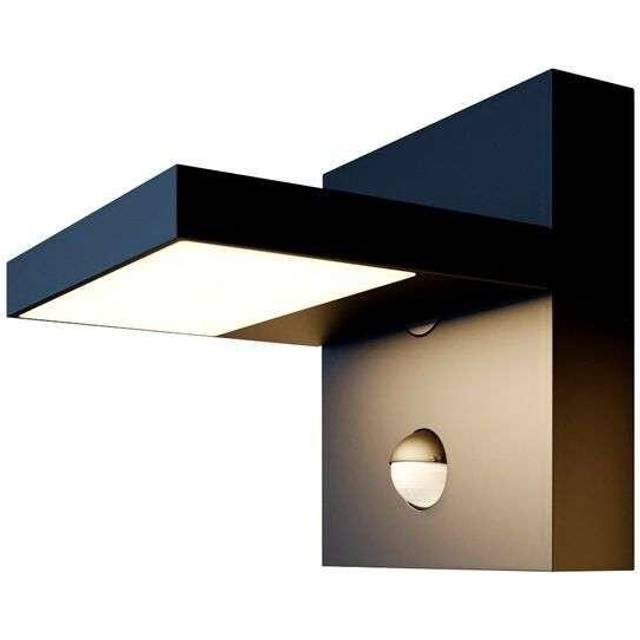 Lucande - Silvan Outdoor Wall Lamp w/Sensor Graphite/White