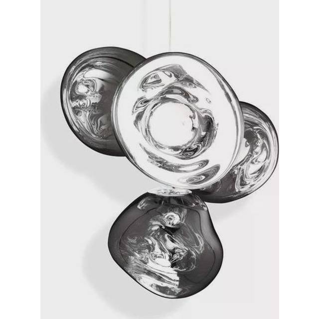 Tom Dixon Melt Chandelier small takkrona LED 103 cm Smoke - Grå