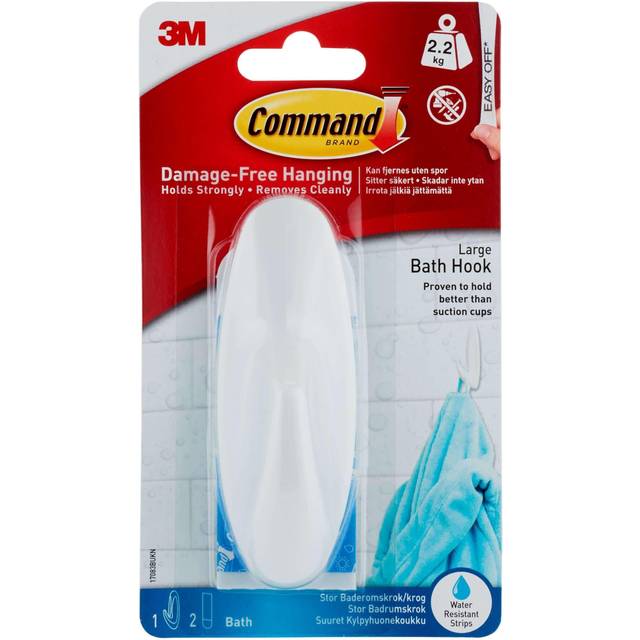 3m Large Command Designer Hook With Water-Resistant Strips  17083B