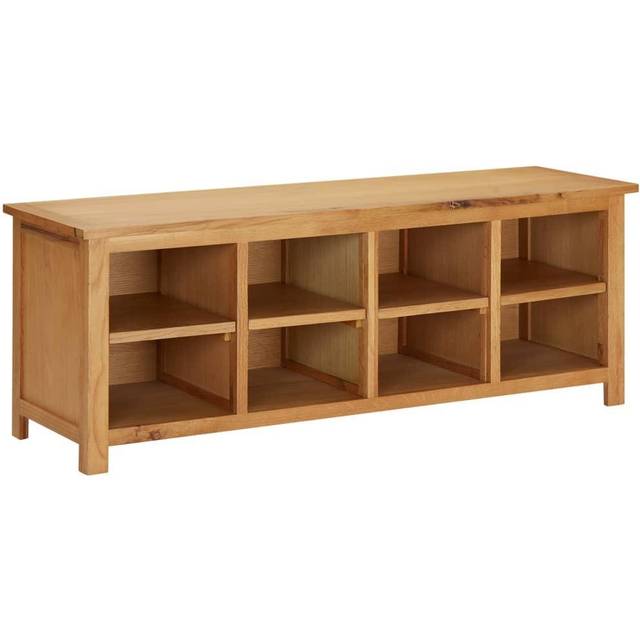vidaXL Shoe Rack 114x37x45 cm Solid Oak Wood - Brown