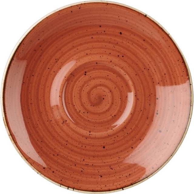 Churchill Stonecast Round Cappuccino Saucers Spiced Orange 185mm (Pack of 12)