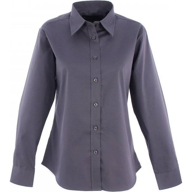 Uneek Ladies Pinpoint Oxford Full Sleeve Shirt UC703 Charcoal 8 Colour