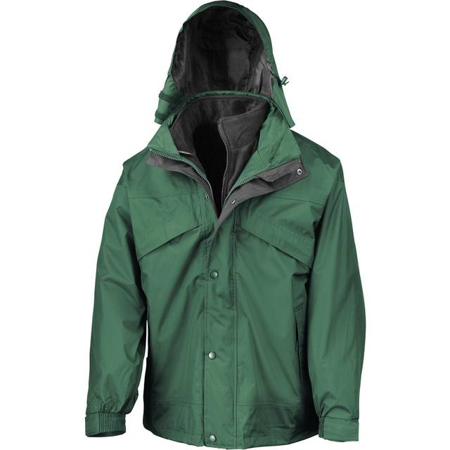 (S, Bottle Green) Result Mens 3 In 1 Zip And Clip StormDri Waterproof Windproof Jacket