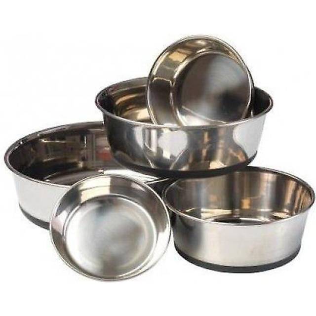 (XL, Silver) House Of Paws Stainless Steel Dog Bowl